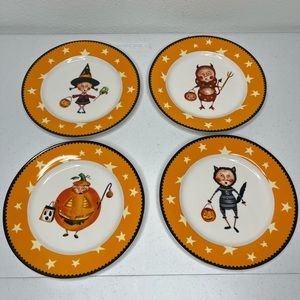 4 Trick or Treat Ware Lori Mitchell Halloween Plates Rare
